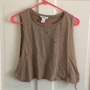 Forever 21 distressed crop tank